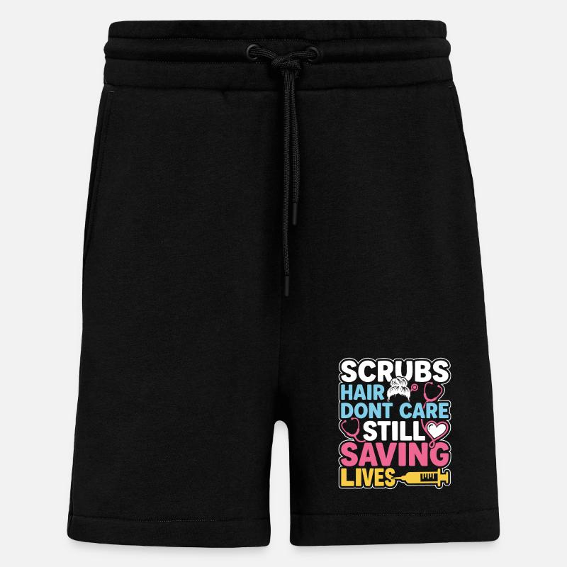 Night Shift Nurse, Tired - Shorts - made by SPREAD - SOLID BLACK