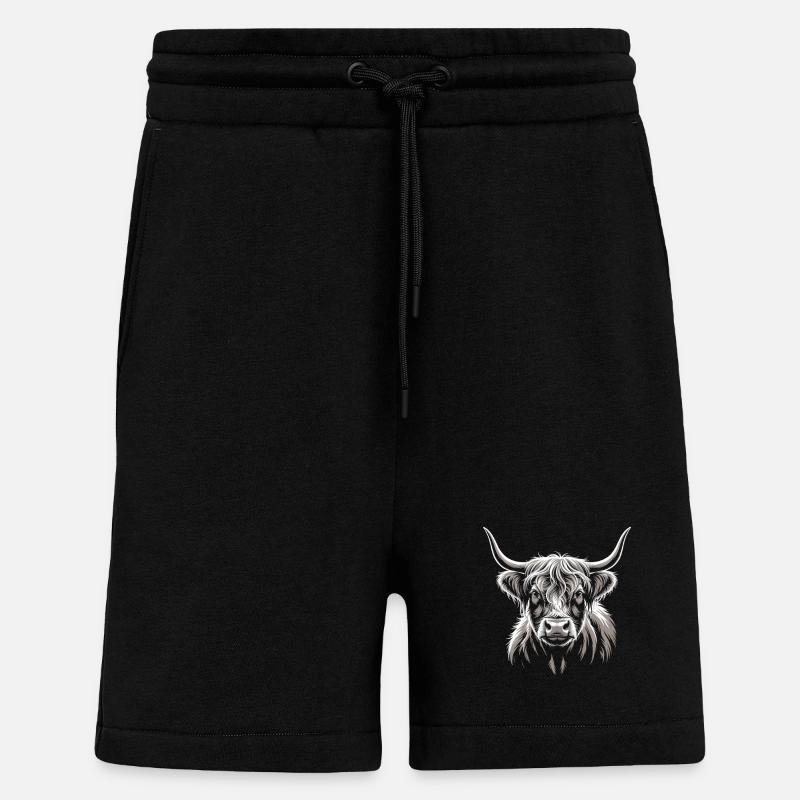Scottish Highland cattle - Shorts - made by SPREAD - SOLID BLACK
