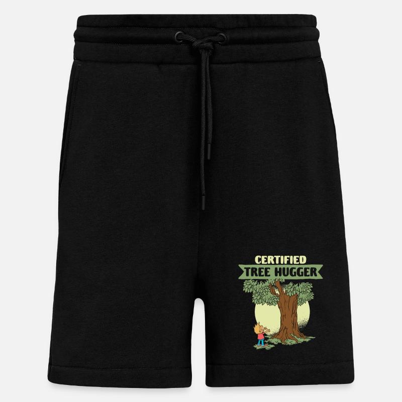Ecologist Ecology Certified Tree Hugger - Shorts - made by SPREAD - SOLID BLACK