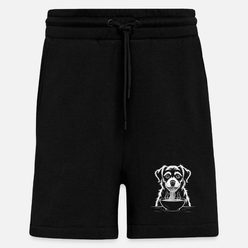 Labrador isst Ramen - Shorts - made by SPREAD - SOLID BLACK