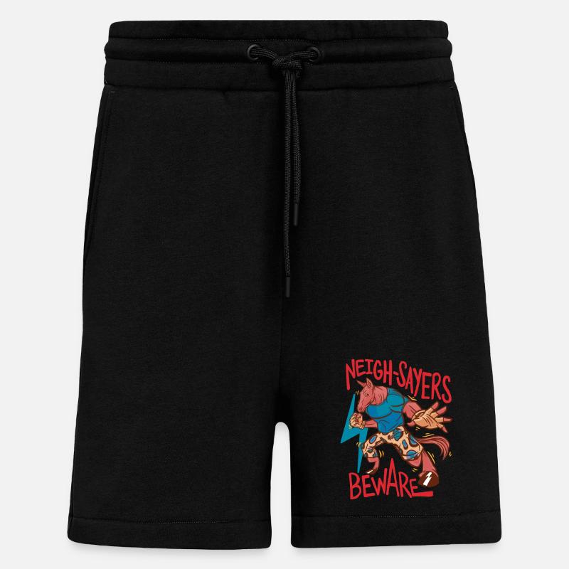 Reiter Reiterin Pferd Neigh-Sayers Beware - Shorts - made by SPREAD - SOLID BLACK