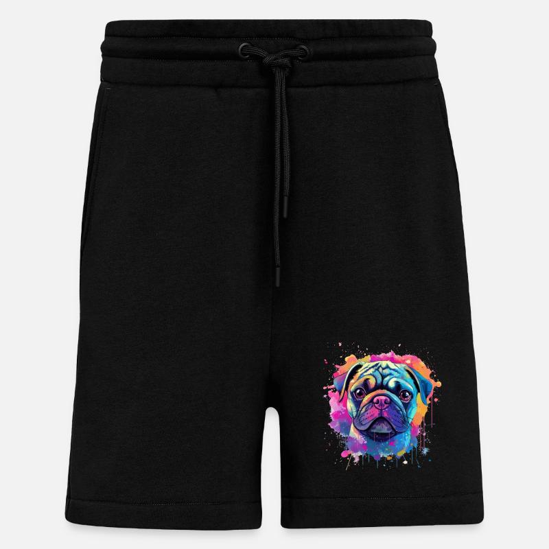 Portrait vibrant de Carlin Splash - Short bio décontracté fabriqué en UE - SOLID BLACK
