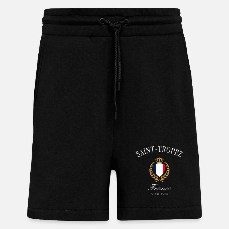 Saint-Tropez Frankreich Wappen Krone – Reise - Shorts - made by SPREAD - SOLID BLACK