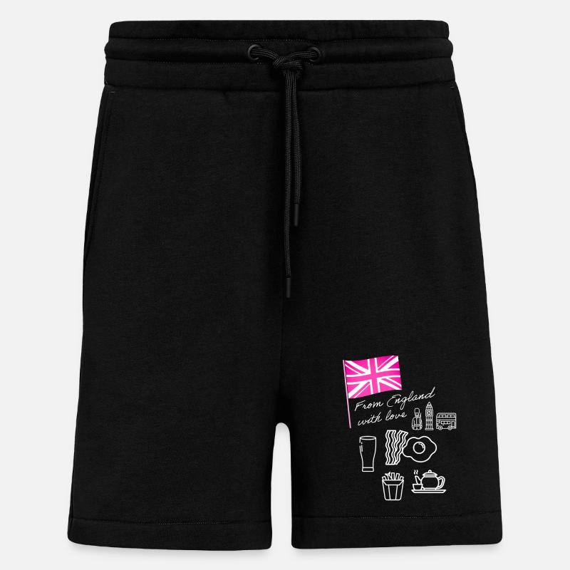 EXANGLIA (Rose + Blanc) - Short bio décontracté fabriqué en UE - SOLID BLACK