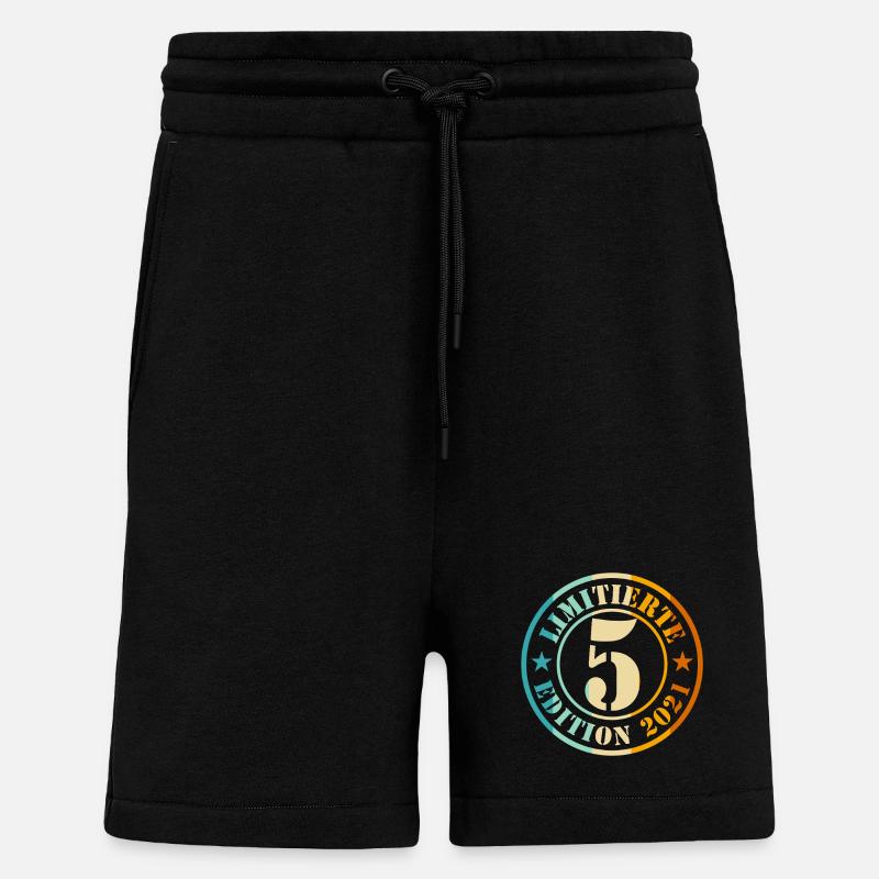 5e anniversaire, jeunes filles - Short bio décontracté fabriqué en UE - SOLID BLACK