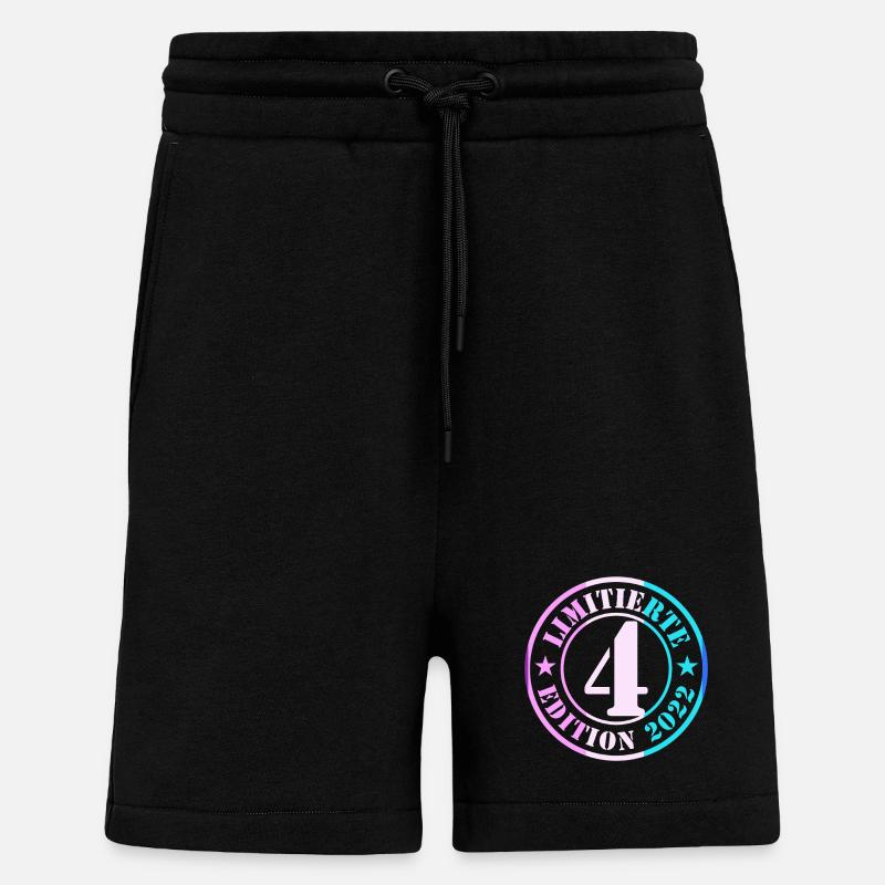 4e anniversaire, jeunes filles - Short bio décontracté fabriqué en UE - SOLID BLACK