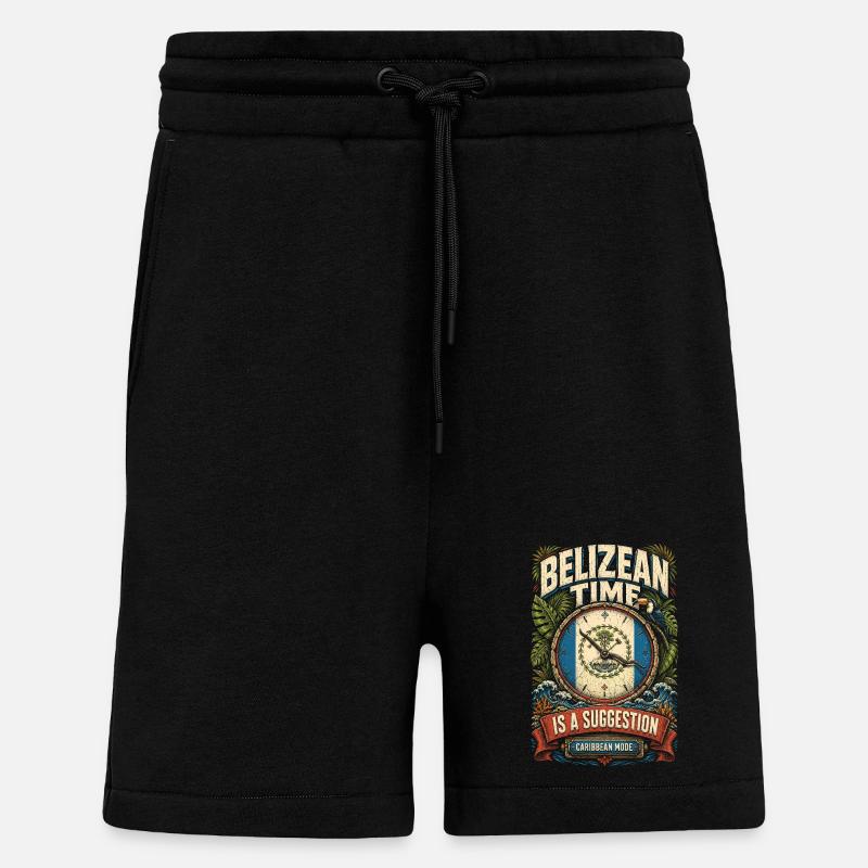 Racine bélizienne du Belize - Short bio décontracté fabriqué en UE - SOLID BLACK