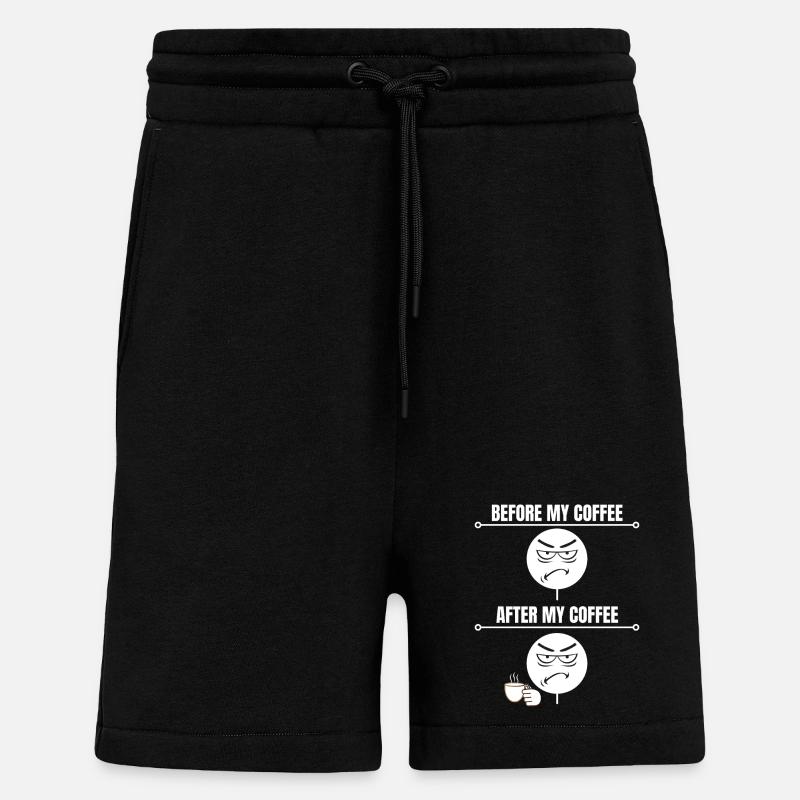 Grumpy Coffee Mood - Shorts - made by SPREAD - SOLID BLACK