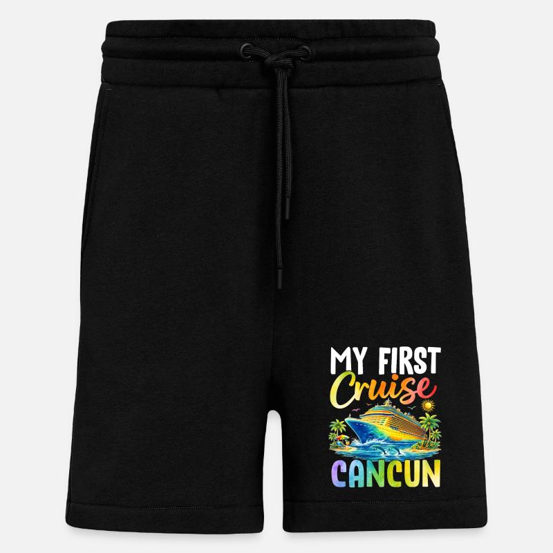 Ma première croisière à Cancún - Short bio décontracté fabriqué en UE - SOLID BLACK