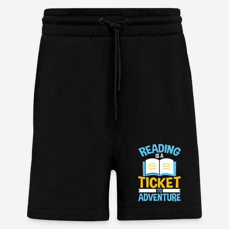 Reading is a ticket to adventures - Shorts - made by SPREAD - SOLID BLACK