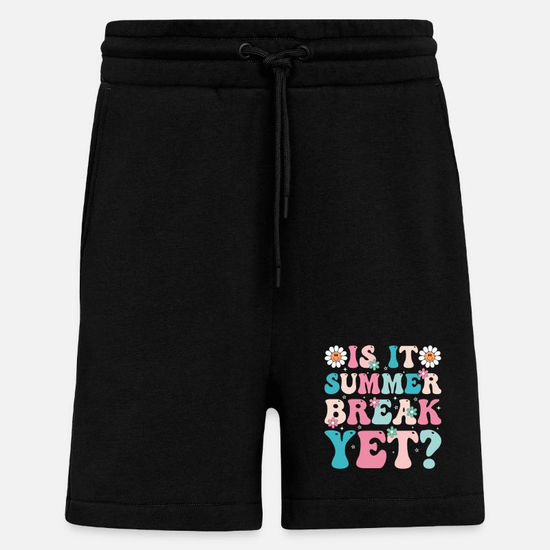Sommerpause Retro-Blumen Schriftzug - Shorts - made by SPREAD - SOLID BLACK