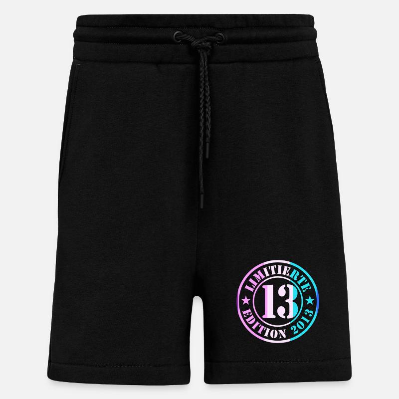 Garçon du 13e anniversaire - Short bio décontracté fabriqué en UE - SOLID BLACK