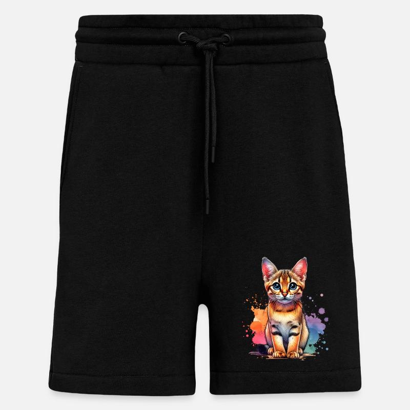 Savannah Katze Geschenk - Shorts - made by SPREAD - SOLID BLACK