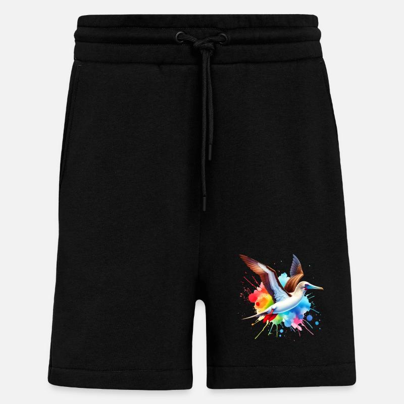 Red-footed booby gift - Shorts - made by SPREAD - SOLID BLACK