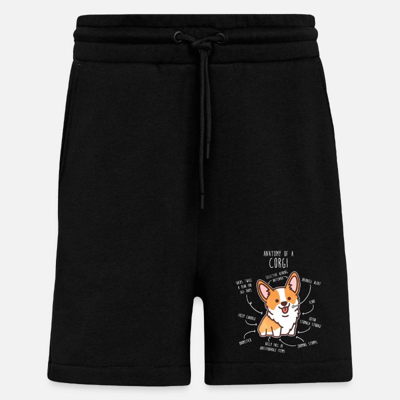 Corgi-Hundeanatomie - Shorts - made by SPREAD - SOLID BLACK
