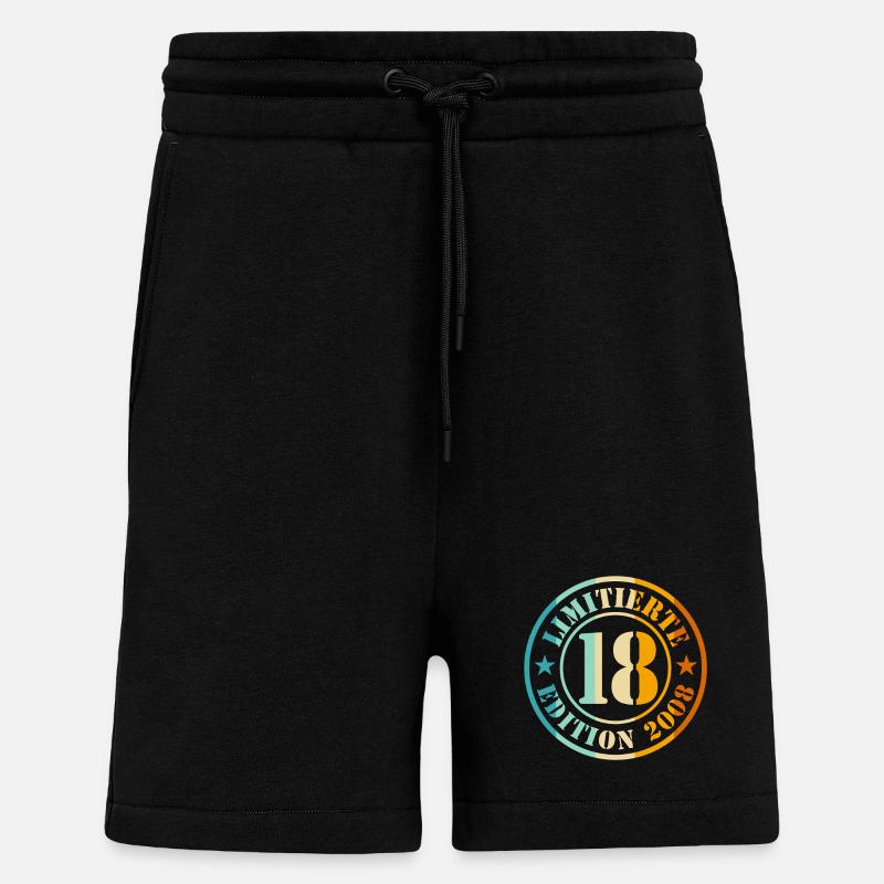 18e anniversaire - Short bio décontracté fabriqué en UE - SOLID BLACK