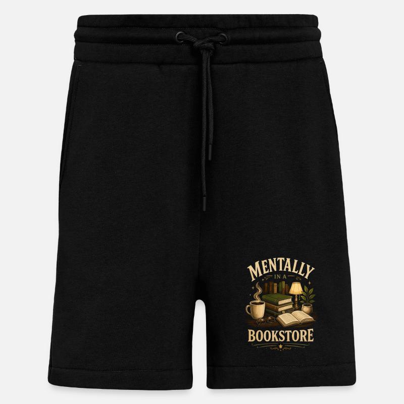 Library Bookworm Fiction Fan Design - Shorts - made by SPREAD - SOLID BLACK