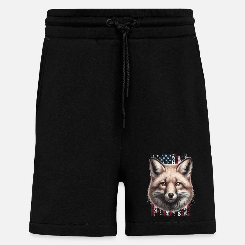 Fox US Red Fox Fox - Short bio décontracté fabriqué en UE - SOLID BLACK