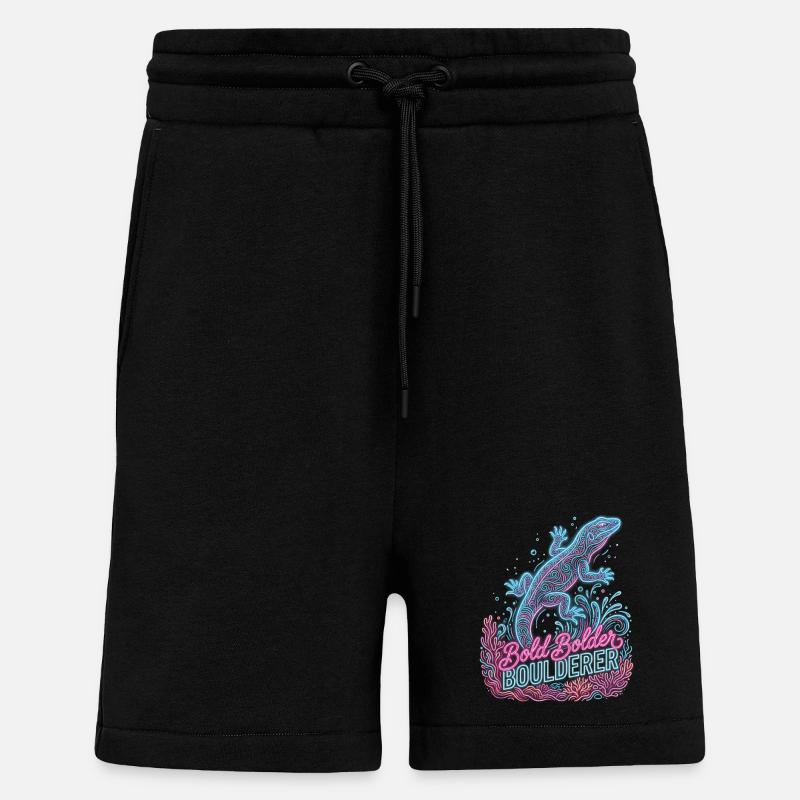 Bouldering Bold Bolder Boulderer - Short bio décontracté fabriqué en UE - SOLID BLACK