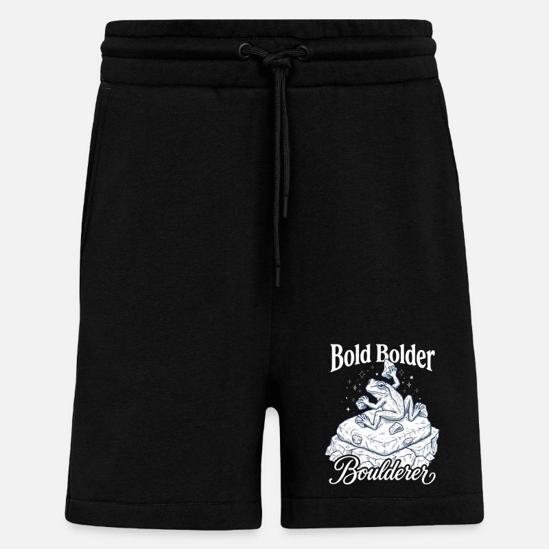 Bouldering Bold Bolder Boulderer - Short bio décontracté fabriqué en UE - SOLID BLACK