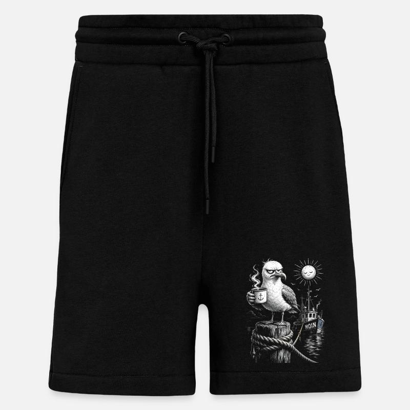 MOIN – Grummeliges Möwe mit Kaffee - Shorts - made by SPREAD - SOLID BLACK