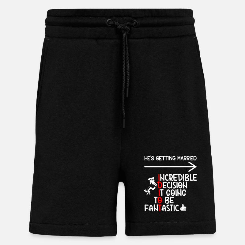 Witziger Bachelor-IDIOT - Shorts - made by SPREAD - SOLID BLACK