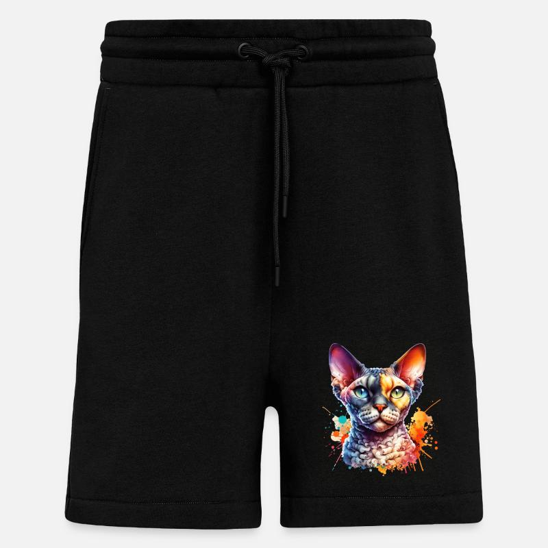 Devon Rex Motiv - Shorts - made by SPREAD - SOLID BLACK