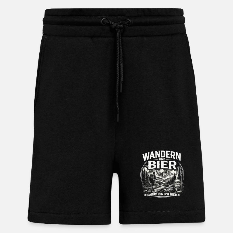 Wandern und Bier Berg Abenteuer - Shorts - made by SPREAD - SOLID BLACK