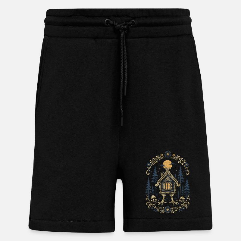 Baba Yaga Hut - Short bio décontracté fabriqué en UE - SOLID BLACK