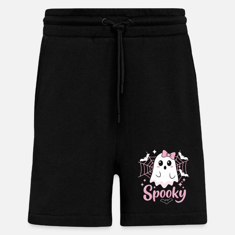 Spooky Ghost Halloween - Shorts - made by SPREAD - SOLID BLACK