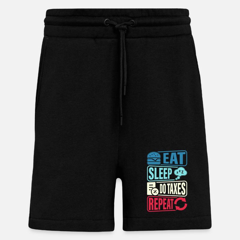 Eat, sleep, control, repeat - Shorts - made by SPREAD - SOLID BLACK