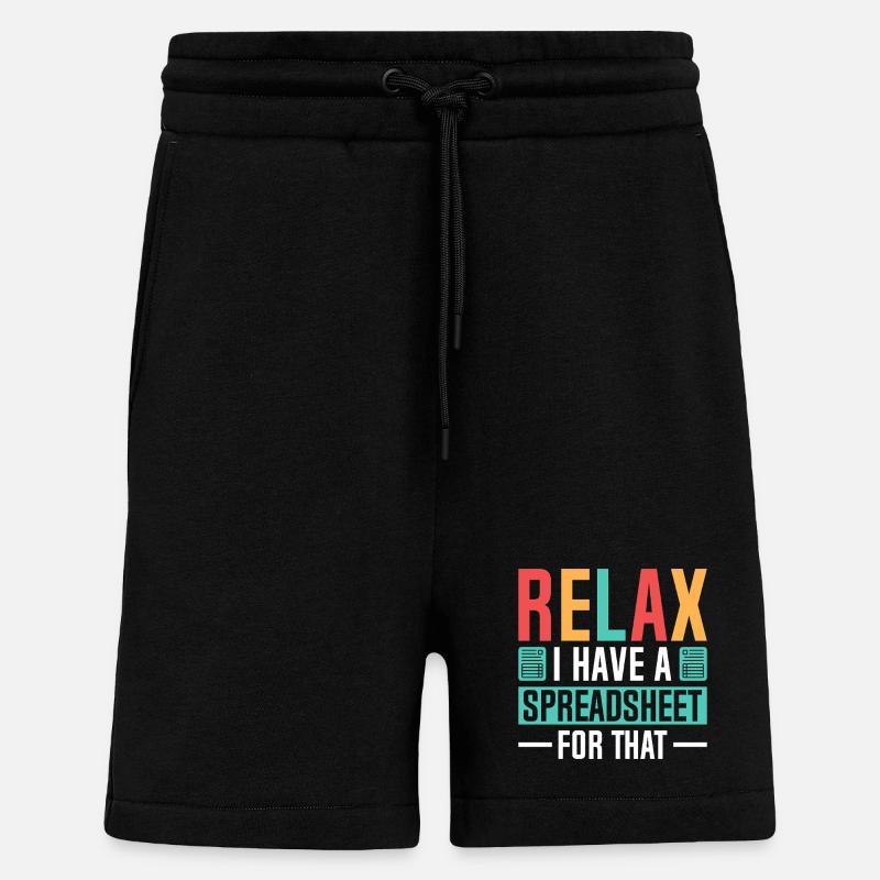 Relax: Spreadsheet Fun - Shorts - made by SPREAD - SOLID BLACK