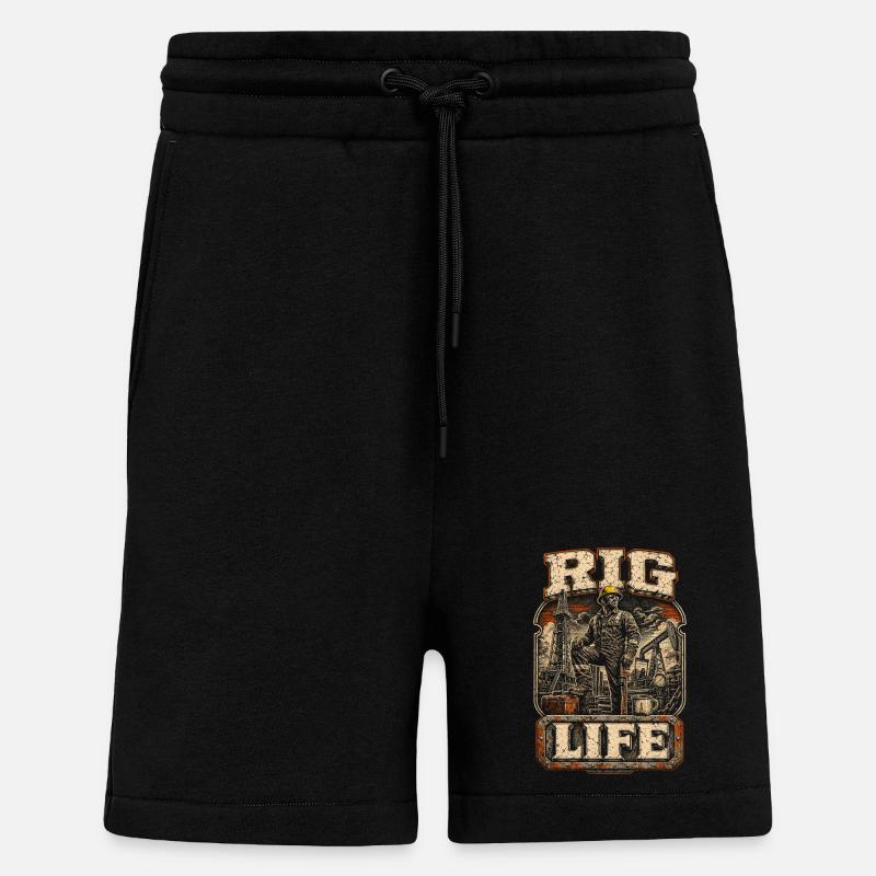 Bohrinsel Ölplattformarbeiter - Shorts - made by SPREAD - SOLID BLACK