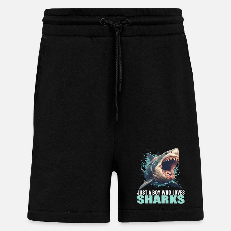 Requins Requin - Short bio décontracté fabriqué en UE - SOLID BLACK