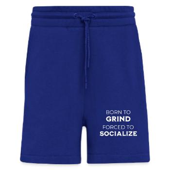 Gamer - Born To Grind Forcé de socialiser - Short bio décontracté fabriqué en UE - Iconic Blue - Devant