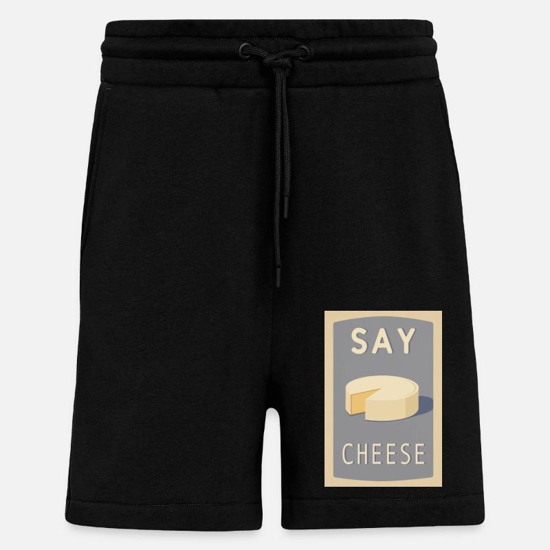 Dites fromage - Short bio décontracté fabriqué en UE - SOLID BLACK