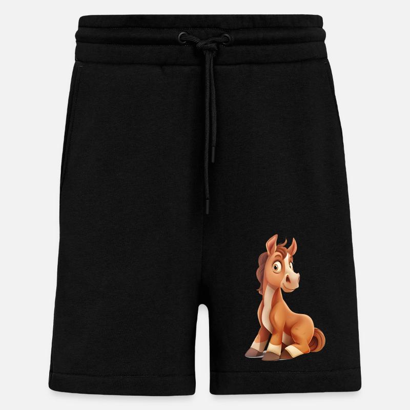 Ein lustiges sitzendes Pferdchen - Shorts - made by SPREAD - SOLID BLACK