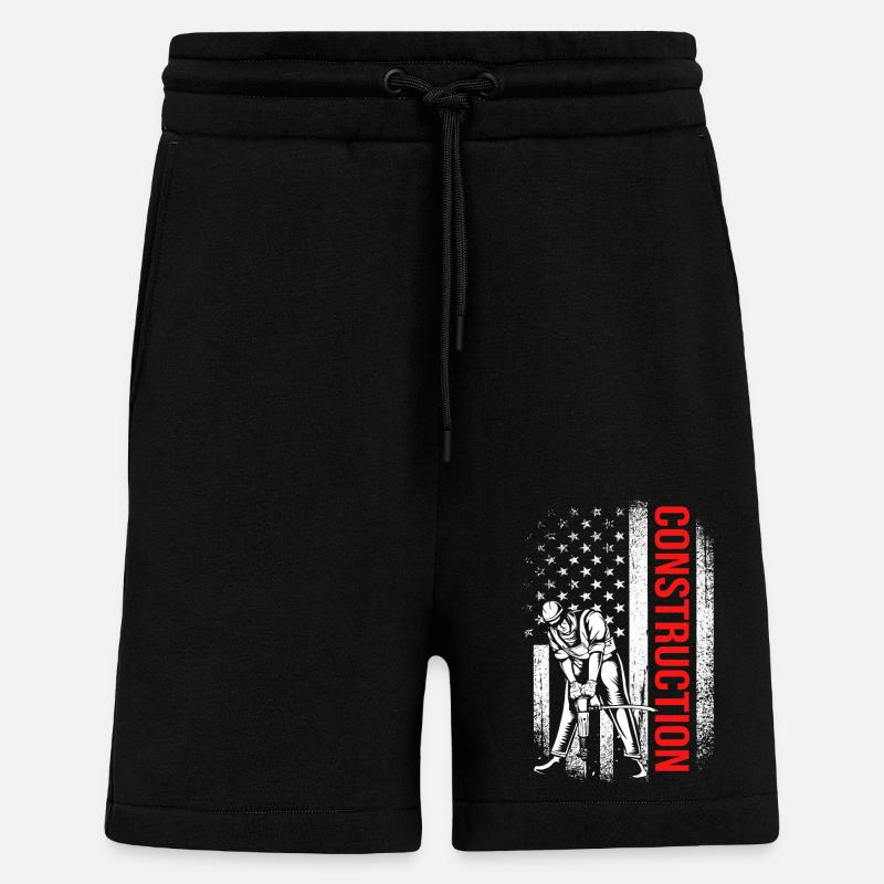 Chantier de construction - Short bio décontracté fabriqué en UE - SOLID BLACK