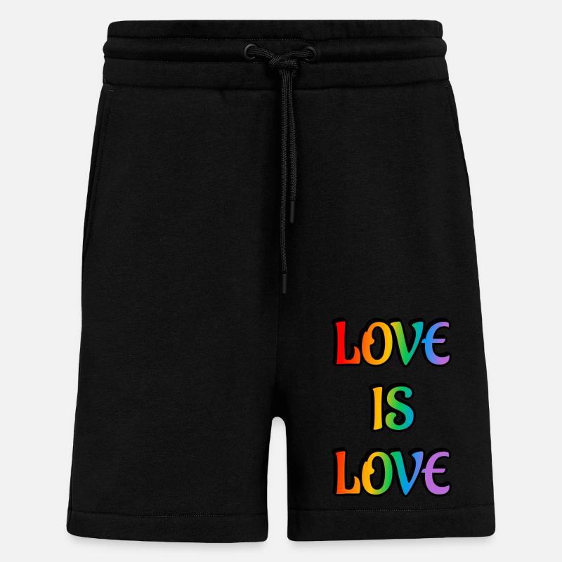 Arc-en-ciel L’amour est l’amour - Short bio décontracté fabriqué en UE - SOLID BLACK