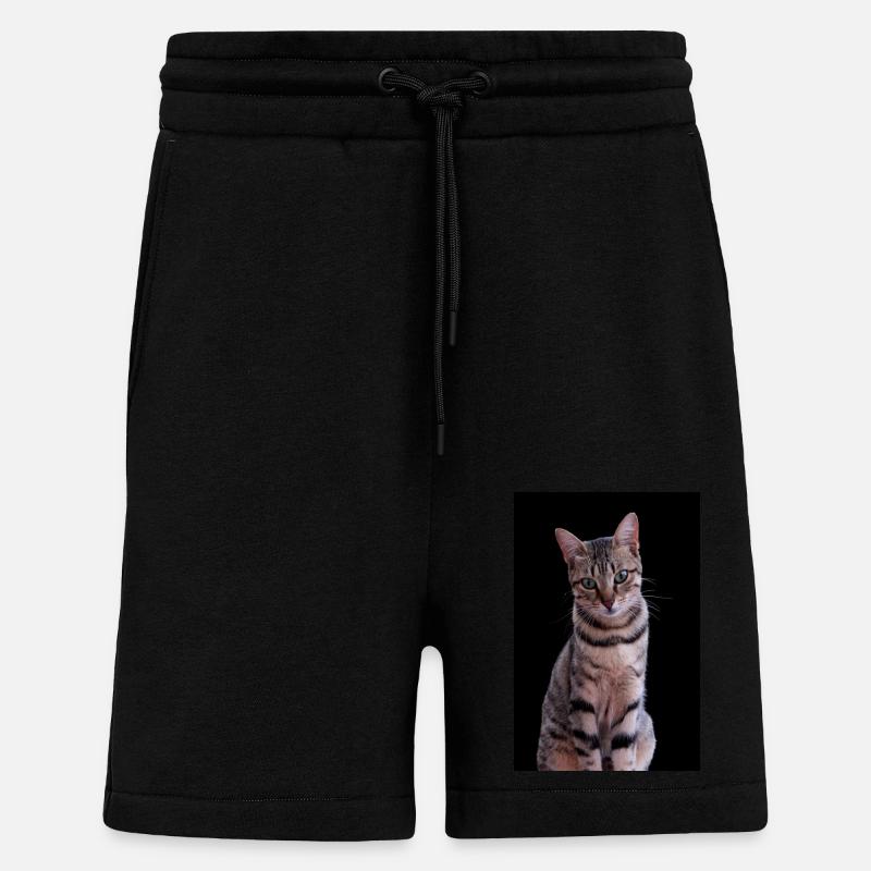 Chat chat chaton doux - Short bio décontracté fabriqué en UE - SOLID BLACK
