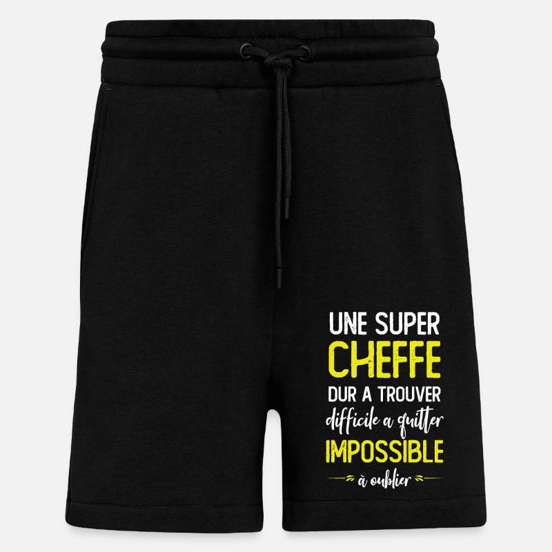 Super cheffe - Short bio décontracté fabriqué en UE - SOLID BLACK