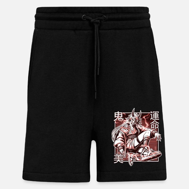 Roter Kunoichi-Dämon - Shorts - made by SPREAD - SOLID BLACK