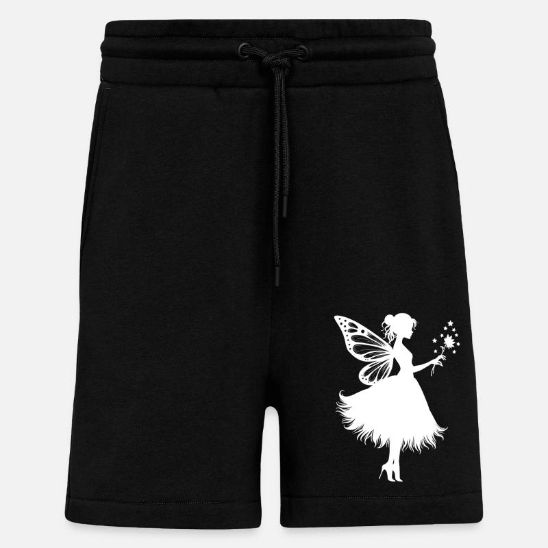 Fée magique avec fleur - Short bio décontracté fabriqué en UE - SOLID BLACK