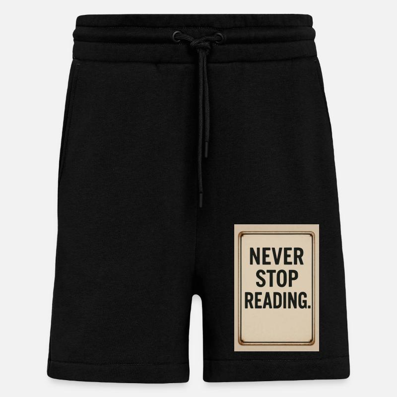 Never stop reading - Shorts - made by SPREAD - SOLID BLACK