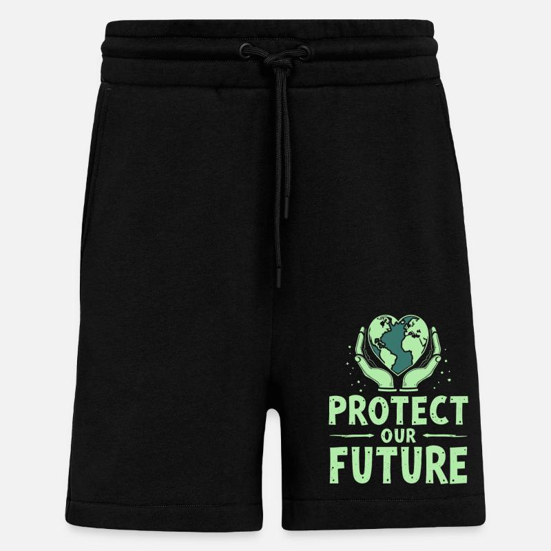 Protect Our Future Planet Earth - Shorts - made by SPREAD - SOLID BLACK