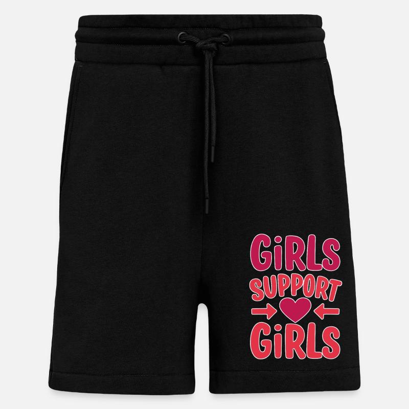 Filles Soutien Filles Amitié - Short bio décontracté fabriqué en UE - SOLID BLACK