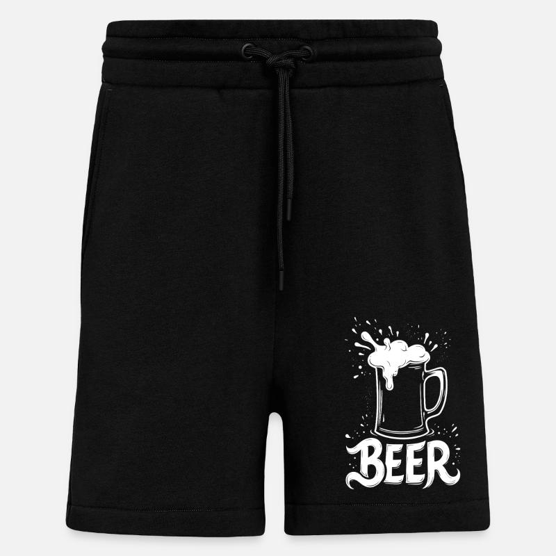 Chope à bière - Short bio décontracté fabriqué en UE - SOLID BLACK