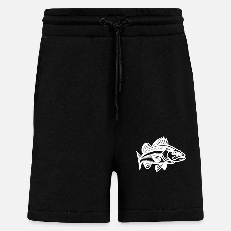 Poisson sandre élégant - Short bio décontracté fabriqué en UE - SOLID BLACK