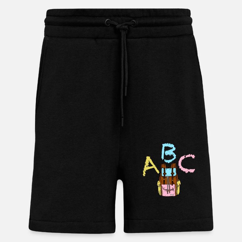 ABC with backpack - Shorts - made by SPREAD - SOLID BLACK