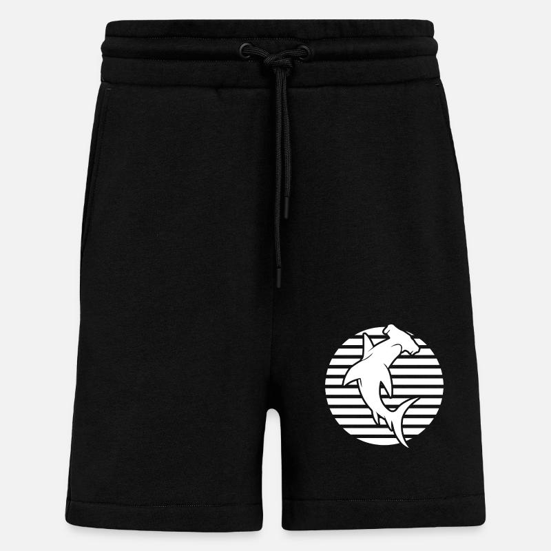requin-marteau, plongée - Short bio décontracté fabriqué en UE - SOLID BLACK